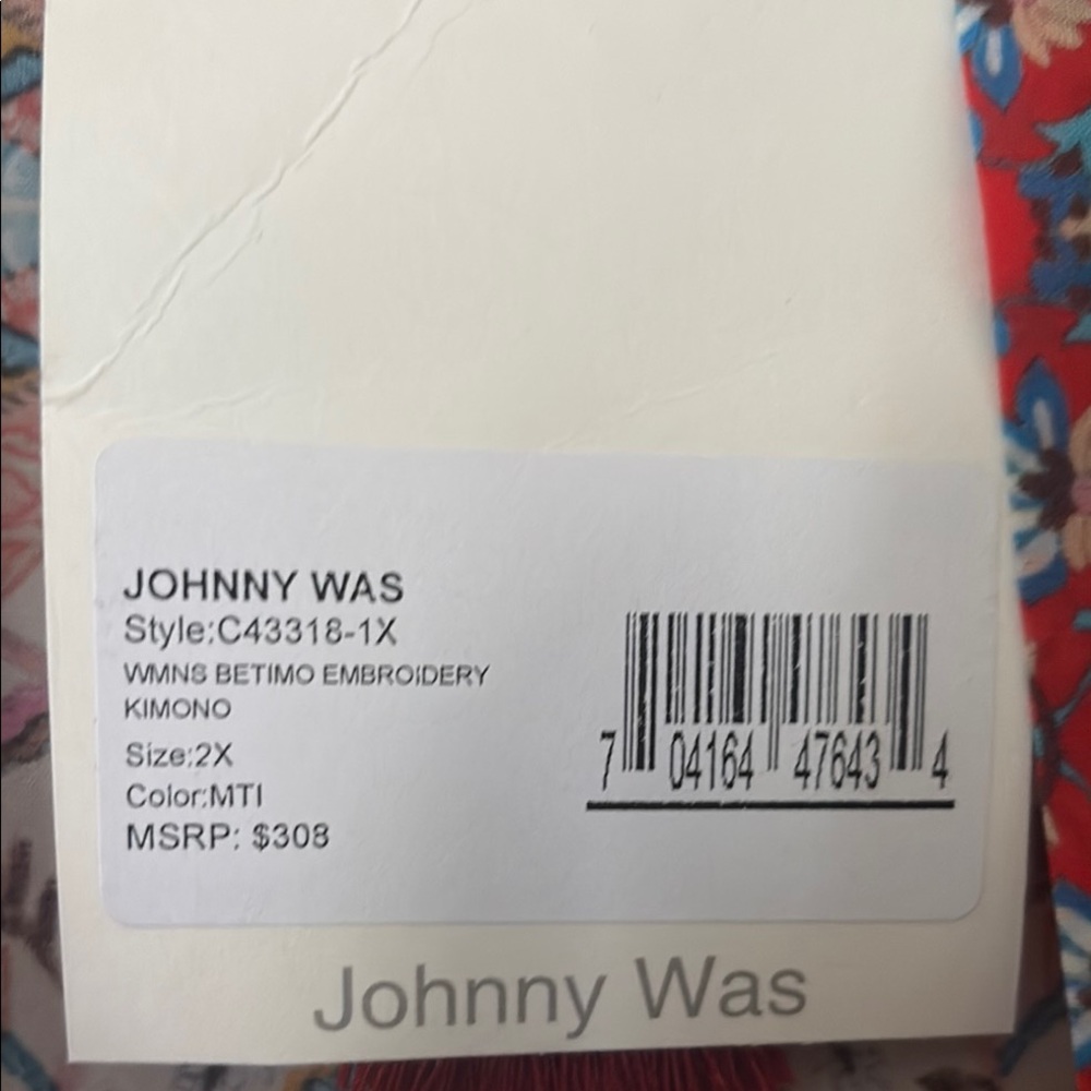 Johnny Was Betmo Embroidered Colorful Bohemian Kimono Size 2X Brand New With Tag - Picture 3 of 11